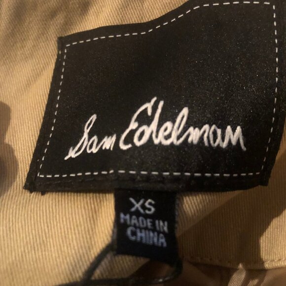 Sam Edelman Utility Jacket XS Beige Khaki Zip Front Pockets Military Style NWT - Picture 5 of 13